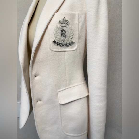 Polo Ralph Lauren Elegant White(cream)color Blazer with beaded embroidery Size 4 - Picture 9 of 17